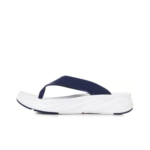 FILA Rubber Sole Slide Slippers Unisex White Blue Korean Style
