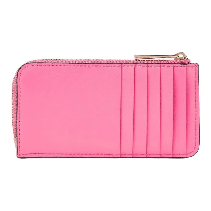Jimmy Choo Calfskin Card Clip Card Holder Women's Ballet Pink Candy Pink And Light Gold-2