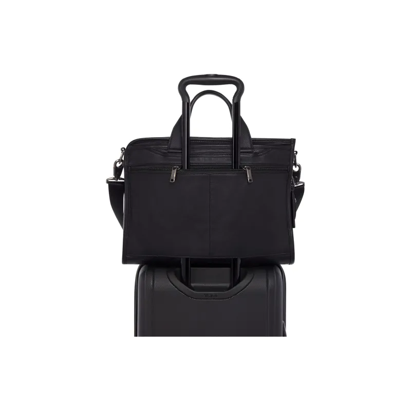 TUMI Leather Briefcase Shoulder Bag Crossbody Bag Handbag Men's Black-2