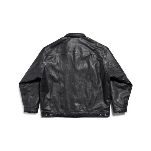 Balenciaga Leather Jackets Unisex Black