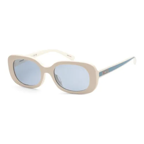 COACH Acetate Irregular Shape Sunglasses Women's White