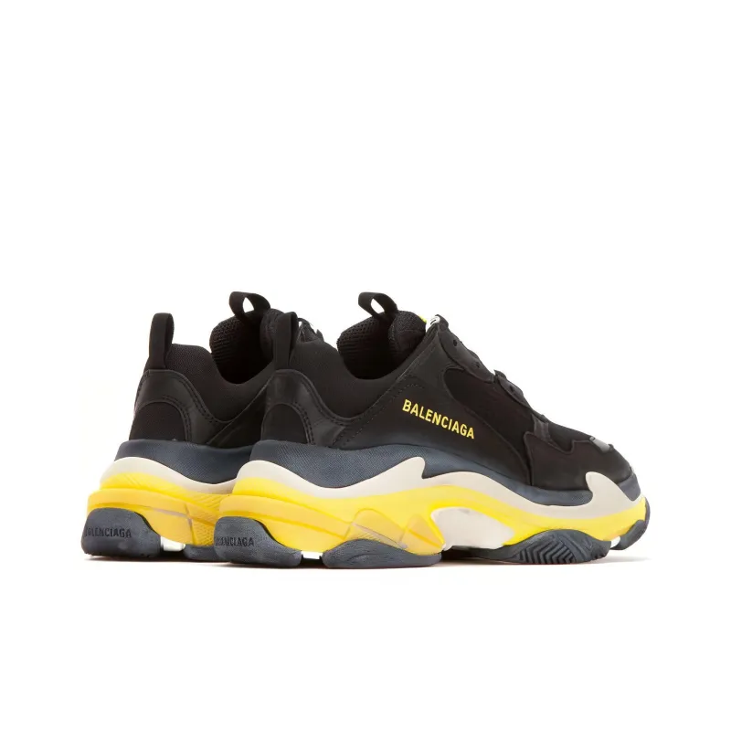 Balenciaga Triple S Daddy Shoes Black/Yellow Women's-4