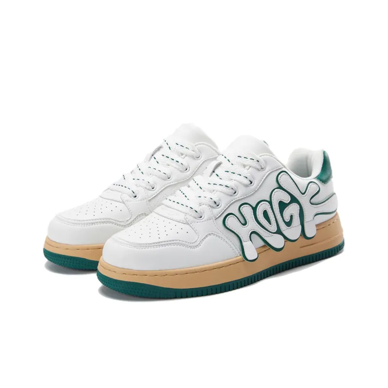 HOGK Anti Slip And Wear Resistant Height Increasing Skateboard Shoes Unisex Vanilla Cream-3