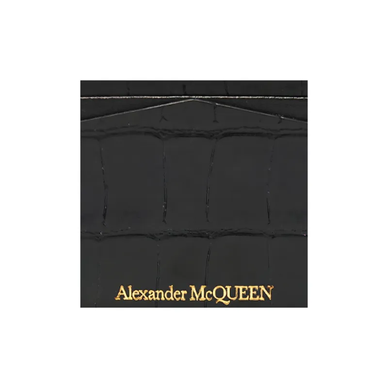 Alexander McQueen Skull Embossed Crocodile Effect Cardholder-3