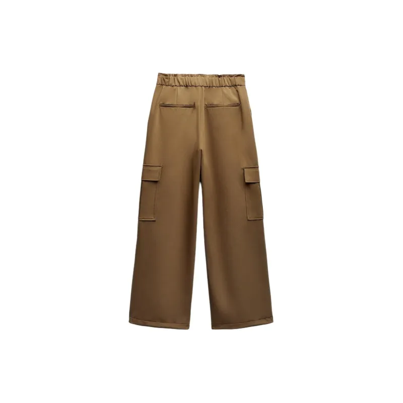 ZARA Cargo Pants Women's Yellow Khaki-1
