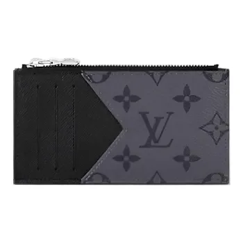 LOUIS VUITTON Coin Card Holder Monogram Eclipse Reverse Gray