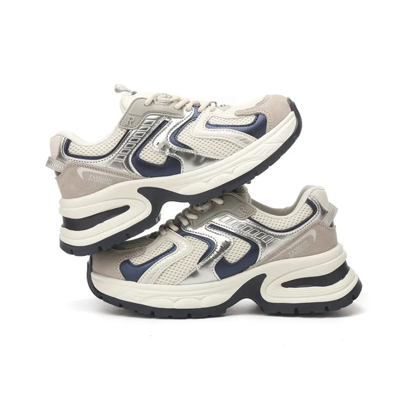 Jin Baichuan Breathable Lightweight Height Increasing Mid-Top Chunky Sneakers Women's-7