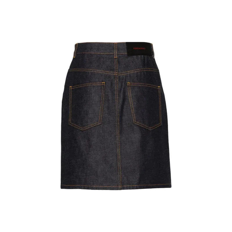 FERRAGAMO SS24 Denim Short Skirts Women's Vibrant Blue-1