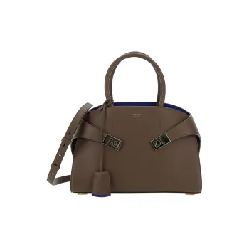FERRAGAMO Calfskin Shoulder Bag Crossbody Bag Handbag Small Size Women's Taupe