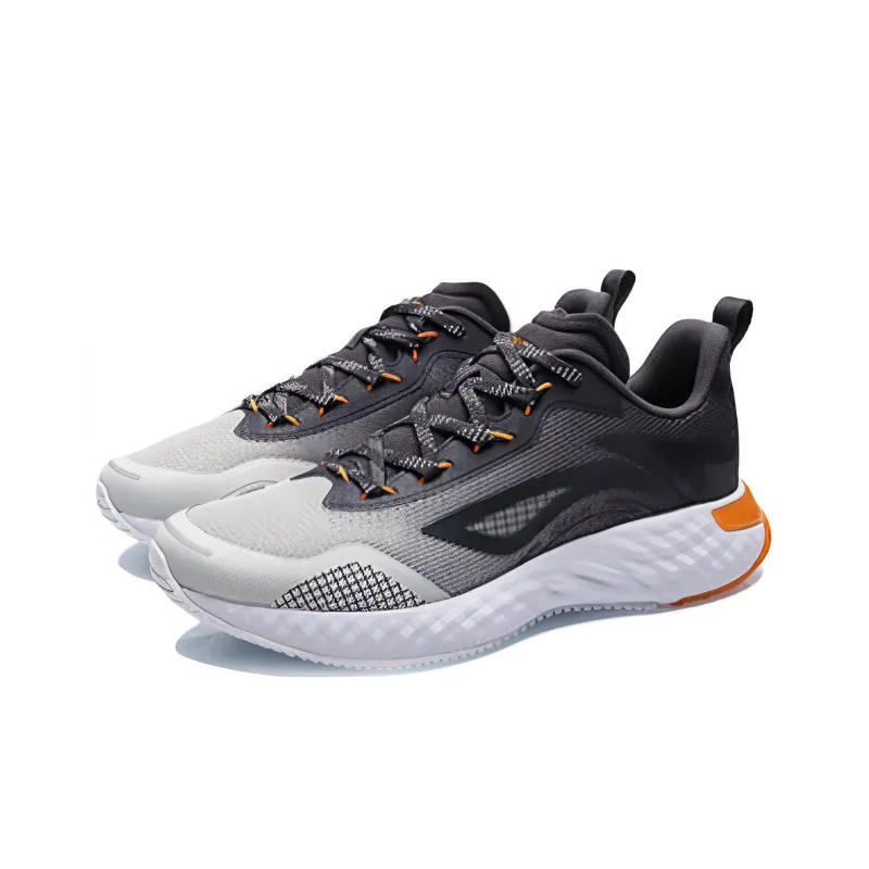 LiNing Cloud Collection Durable Breathable Low Top Running Shoes Men's Gray Black-2