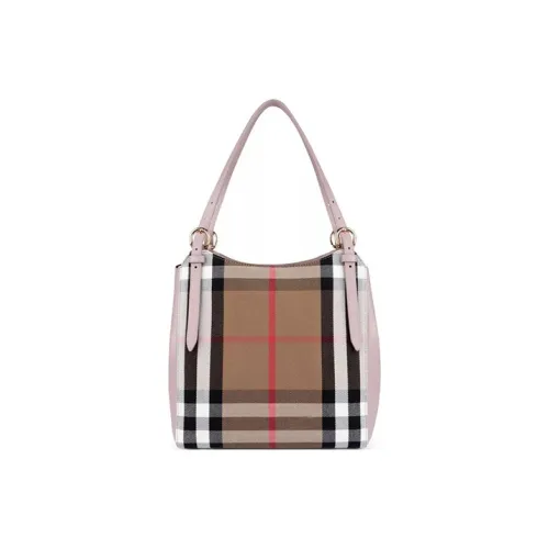Burberry Leather Tote Bag Shopping Bag Handbag Small Size Women's Light Blue Multicolor