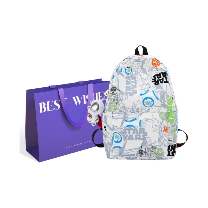 KAKAXI Nylon Backpack Unisex Black/Blue & White/Orange & White-22