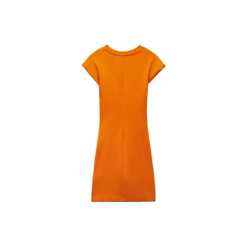 ZARA Short-Sleeved Dresses Women's Orange-1