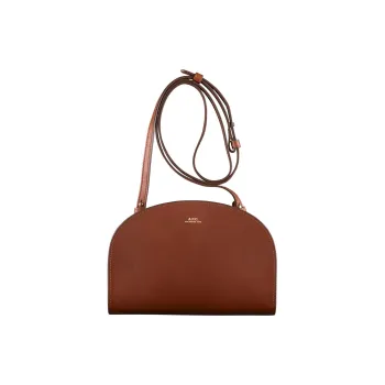 A.P.C Leather One Shoulder Crossbody Clutch Women's Chestnut