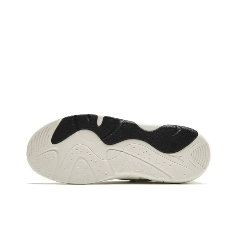 Anta Life Collection Back Wave Cushioned Wear Resistant Slip Resistant Low Top Casual Shoes Women's White Black-4