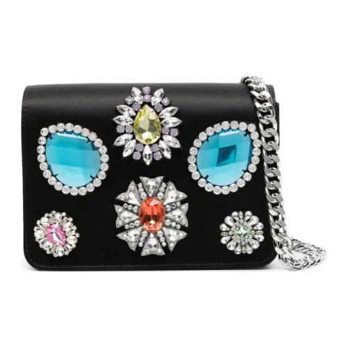 MOSCHINO Viscose Crossbody Bag Shoulder Bag Women's Black