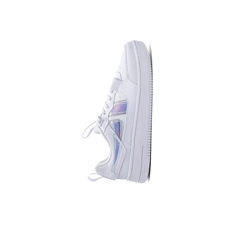 XTEP Abrasion Resistant, Balanced, Lightweight, And Breathable Low Top Skateboard Shoes Women's White-3