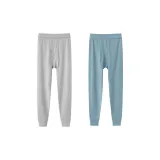[100% cotton 2 Pack]Light Gray+Smoke Blue