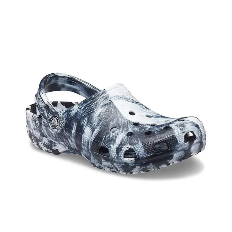 Crocs Beach Marble Unisex Black White Sandals 'Black White'-2