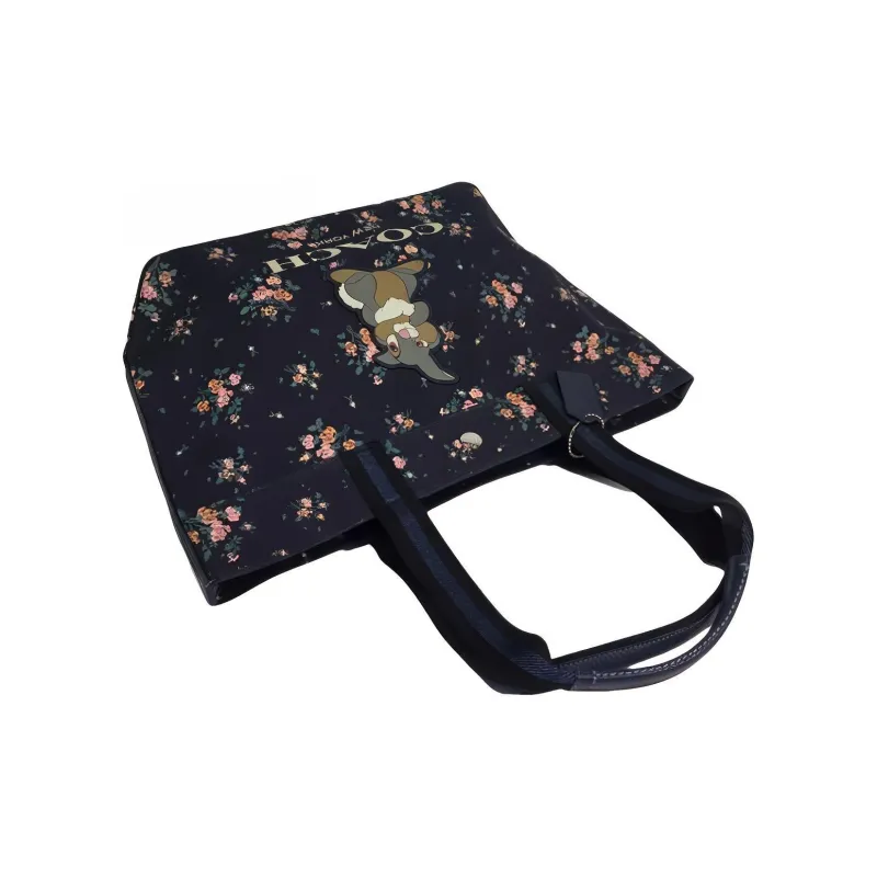 COACH Disney Sump Bunny Collaboration Eco Friendly Material Canvas Tote Bag Shopping Bag Shoulder Bags Women's Black-3