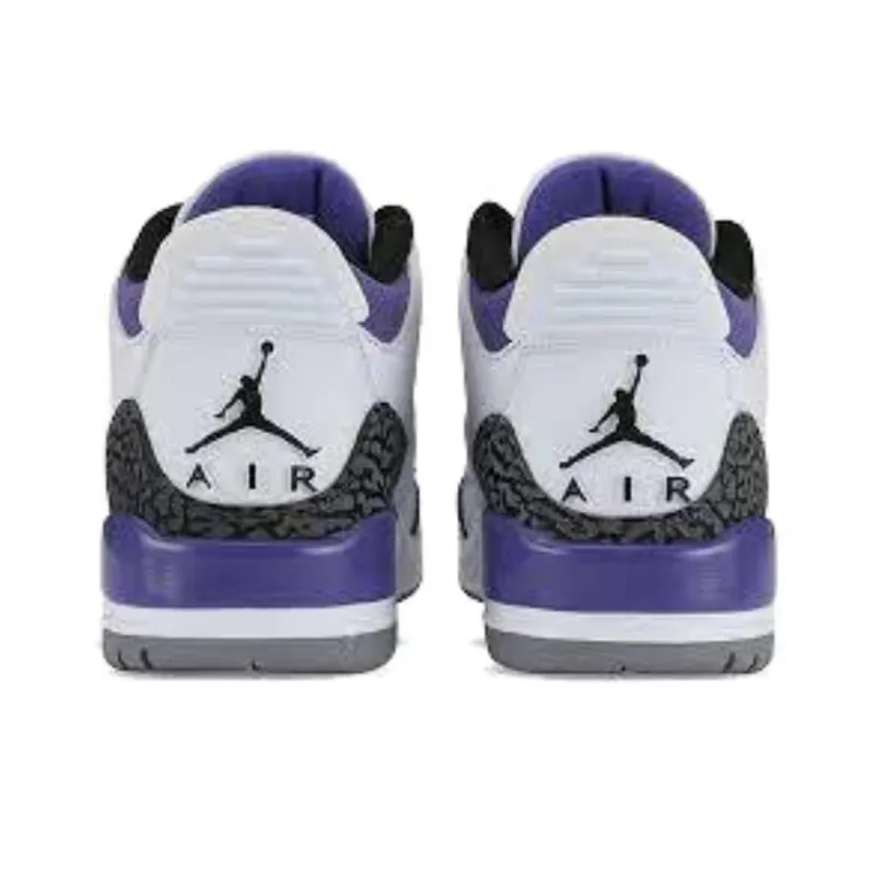 Jordan Air Jordan 3 Vintage Basketball Shoes Women's Mid Top White/Purple/Black-3