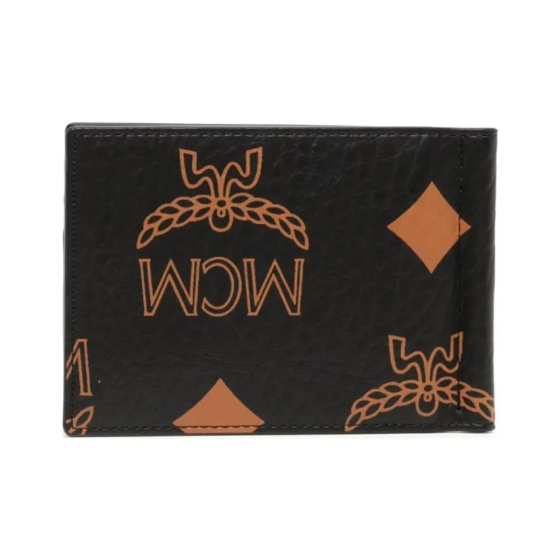 MCM Canvas With Nappa Leather Wallet Men's Black-1