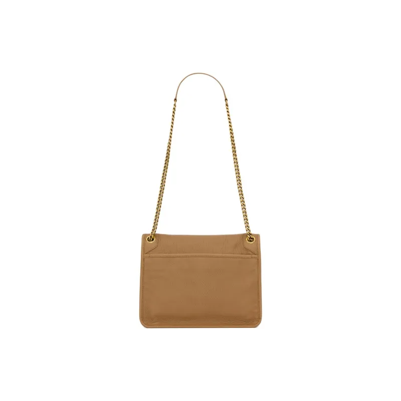 SAINT LAURENT Niki Lambskin Portable Crossbody Bag, Shoulder Bag Women's Brown-3