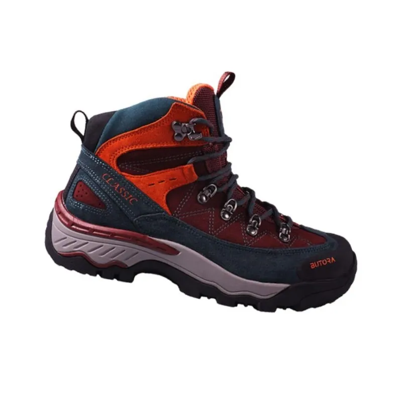 BUTORA Cushioning Wear-Resistant High-Top Trekking Shoes Unisex Orange Blue-1
