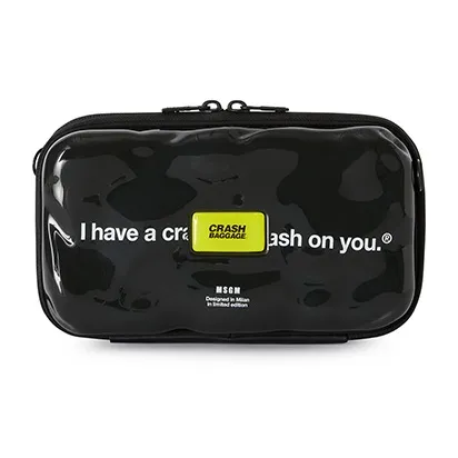 MSGM CrashBaggage Polycarbonate Camera Bag, Shoulder Bag, Crossbody Bag Medium Size Unisex Black-1