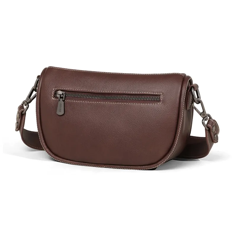 COMELY Cow Leather Patchwork Synthetic Leather Pillow Bag Dumpling Bag Crossbody Bag Regular Women's Brown-4