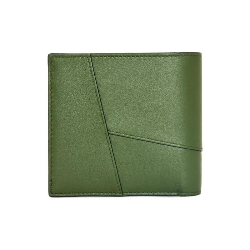 LOEWE Puzzle Calfskin Coin Purses Wallets Men's Hunter Green-1