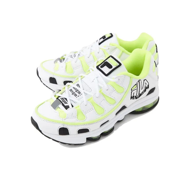 FILA x MSGM Silva Msgm Cushioning Wear-Resistant Low-Top Casual Shoes Men's Yellow White-4