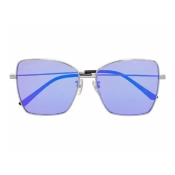 Balenciaga Metal Irregular Shape Sunglasses Unisex Silver