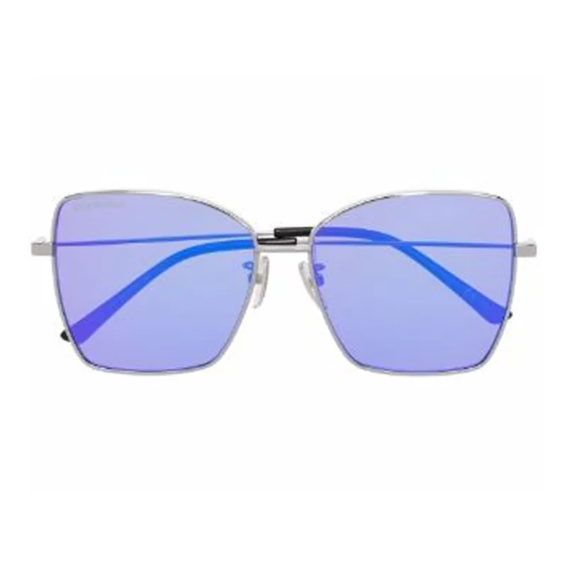 Balenciaga Metal Irregular Shape Sunglasses Unisex Silver-0