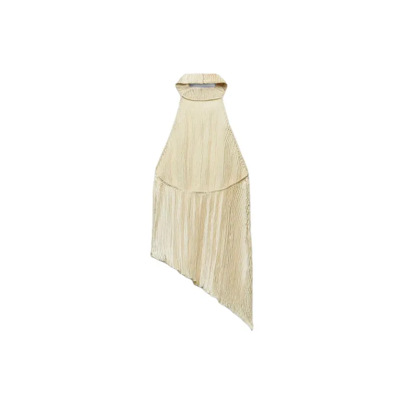 ZARA Tank Tops Women's Light Yellow-1