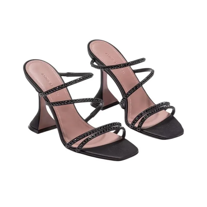 AMINA MUADDI Gilda 70mm Satin Mules-2