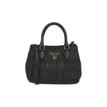 PRADA Lambskin Shoulder Bag Crossbody Bag Handbag Women's Black