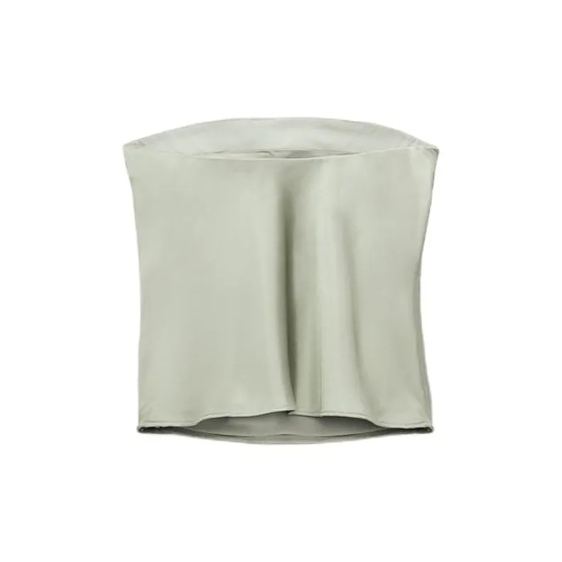 ZARA Strapless Top Women's Gray Green-1