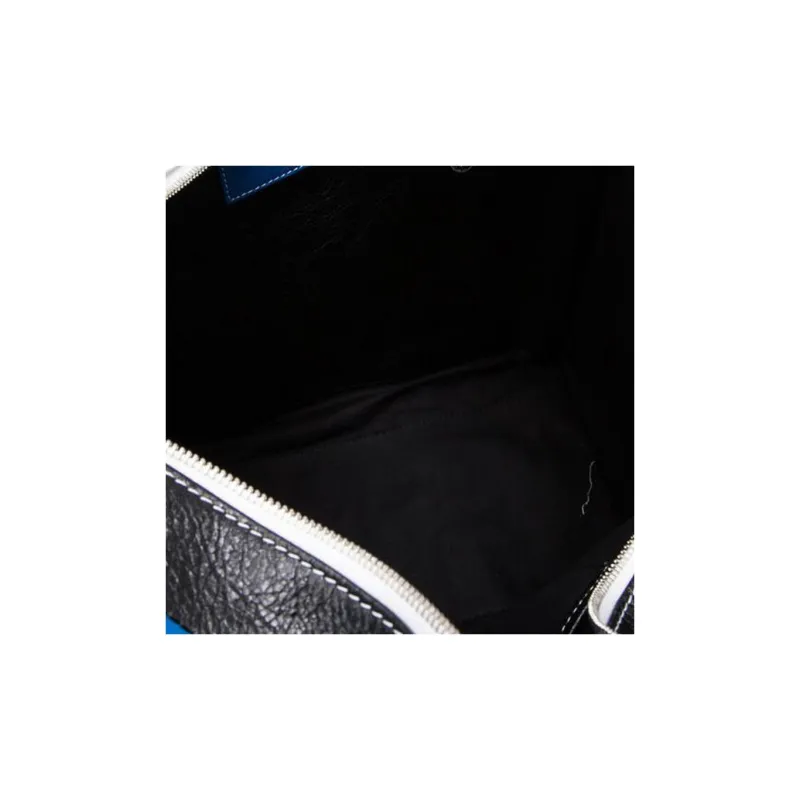 Balenciaga Sheepskin Tote Bag Shopping Bag Handbag Women's Blue & Black-4