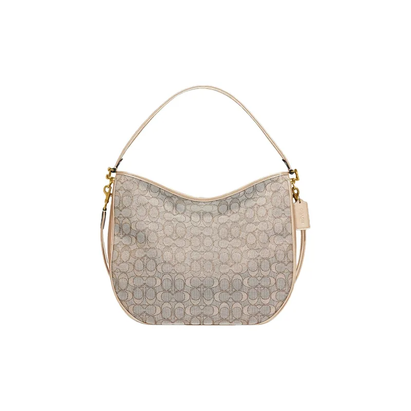 COACH Canvas With Leather Shoulder Bag, Crossbody Bag Women's Ecru-0