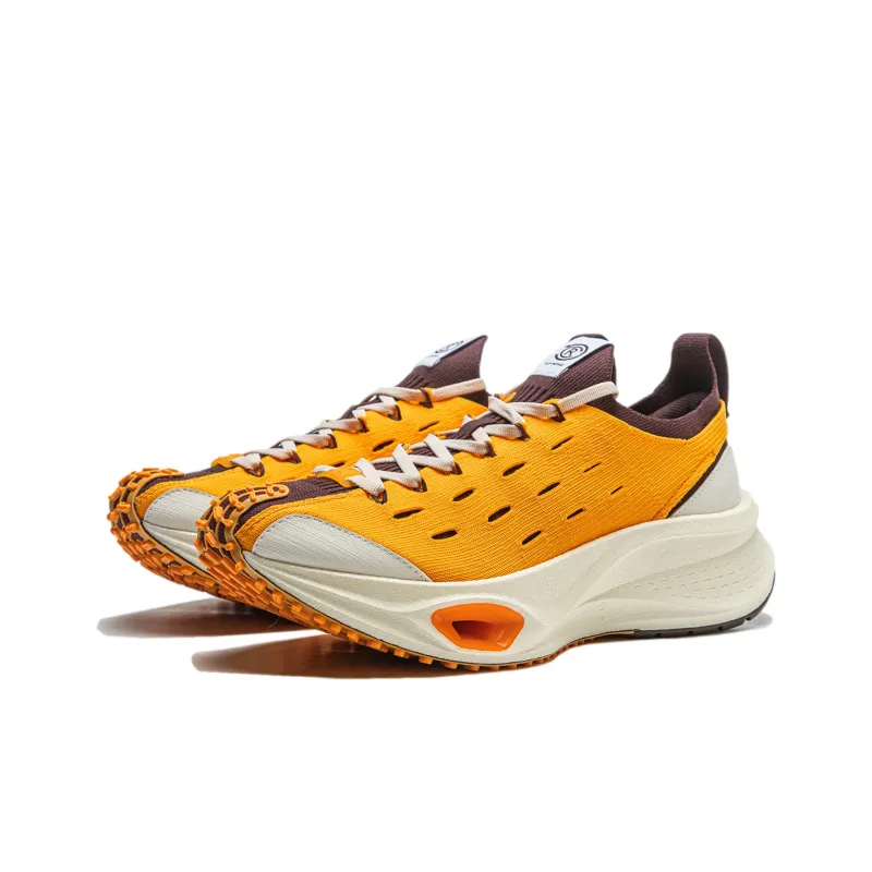 LiNing Cushioning Wear Resistant Low Top Running Shoes Unisex Orange Umber-2