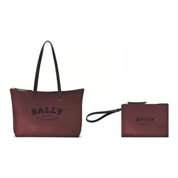 BALLY Nylon Combo Bag, Handbag, Shoulder Bag Women's Burgundy