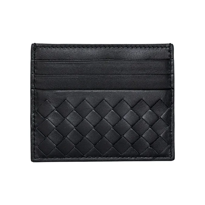Bottega Veneta Intrecciato Card Case Black-0