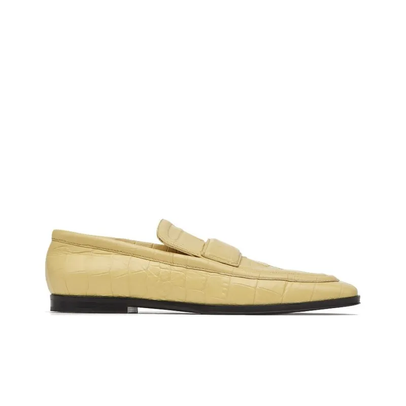 Bottega Veneta Croc-Effect Leather Loafer Yellow Women's-1