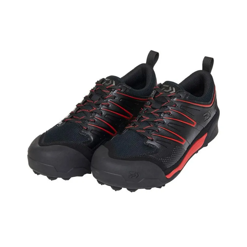 DAIWA Cushioning Anti-Slip And Wear-Resistant Low-Top Trekking Shoes Men's Black Red-2