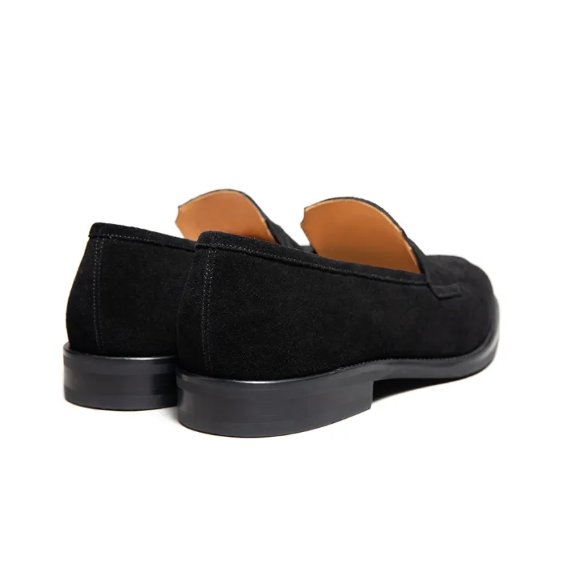 THOM WILLS Slip on Velvet Loafers Casual Shoes Men's Black-3