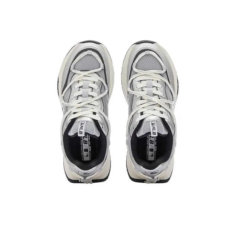MLB Chunky Runner Wear Resistant Low Top Chunky Sneakers Unisex Silver-3