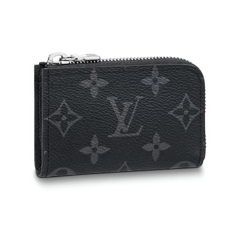LOUIS VUITTON Coin Purse Monogram Eclipse Black Gray-0