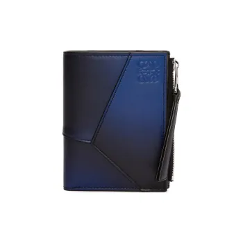 LOEWE Puzzle Calfskin Wallet Men's Marine Blue