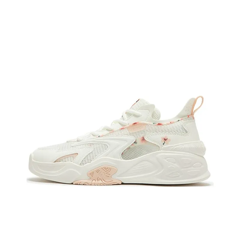 361° Peach Blossom Charm Cushioning Anti Slip And Wear Resistant Low Top Casual Shoes Women's White Pink-0